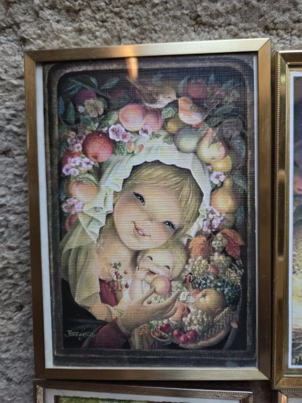 Vintage Juan Ferrandiz Framed Greeting Card Picture Collection Set 8 Mother Mary